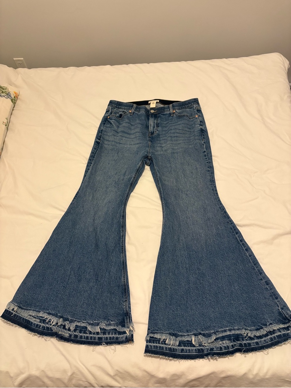 Torrid Festi Blue Flared Jeans with Distressed Hem